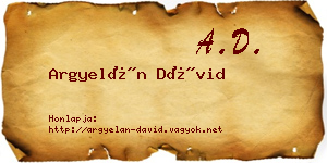 Argyelán Dávid névjegykártya